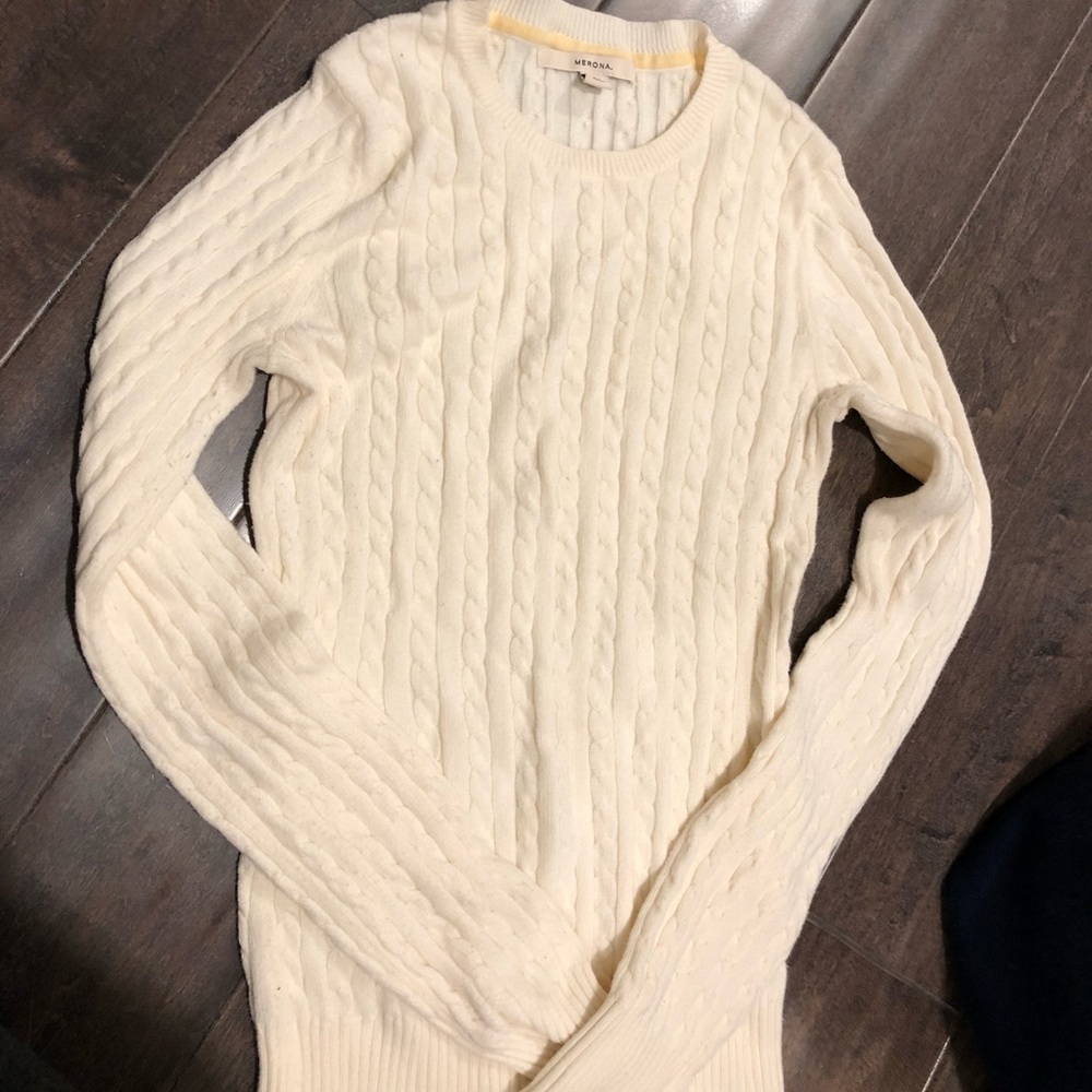 Ivory cable knit sweater
